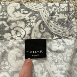 Tahari Home brand; gray, silver, and white shower curtain; great condition